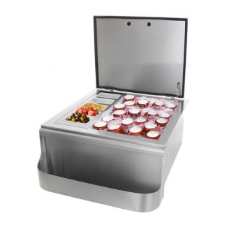 BBQ Direct Universal 18-Inch Slide-In Ice Bin Cooler With Speed Rail & Condiment Holder