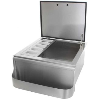 BBQ Direct Universal 25-Inch Slide-In Ice Bin Cooler With Speed Rail & Condiment Holder