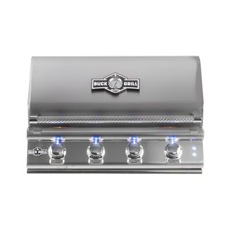 Buck Grill 32" 4 Burner Built In 304 Stainless Steel Gas Grill with Lights for Propane - BG 32BUCKGRILL-LP