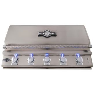 Buck Grill 40" 5 Burner Built In 304 Stainless Steel Gas Grill with Lights for Natural Gas - BG 40BUCKGRILL-NG