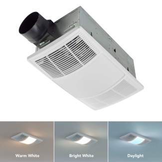 Broan PowerHeat Series 80 CFM 1.5 Sones Heater Exhaust Fan with CCT LED Lighting - BHFLED80