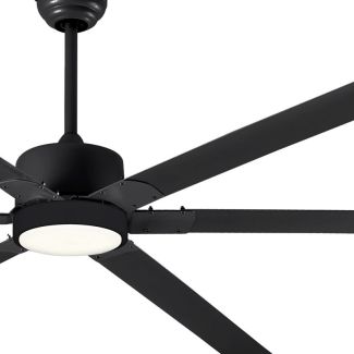 Canarm HVLS Fan, FANBOS 8' Industrial Indoor Ceiling Fan with LED Light - 16729 CFM, 105 RPM, 120V, 1 Phase, 61.6 Watts, Black - CP96BK / LK-CPBK