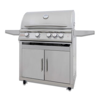 Blaze 32-Inch 4-Burner Premium LTE+ Gas Built-In Grill with Rear Burner and Built-in Lighting System - BLZ-4LTE3