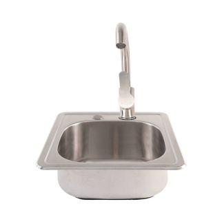 Buck Grill 15-Inch x 15-Inch 304SS Drop In Sink with Hot/Cold Faucet - BO BE-SNK1-B