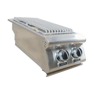 Buck Grill Double Side Burner Built-In 24K BTU 304SS W/Lid - BG BUCK DS BURNER-LP/NG