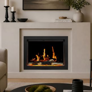Buck Stove 36" Strata LCD Electric Fireplace with App-Control, Remote, 5,000 BTU Heater & Logs for 110/120V