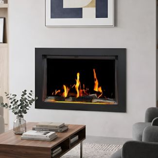 Buck Stove 40" Strata LCD Electric Fireplace with App-Control, Remote, 5,000 BTU Heater & Logs for 110/120V