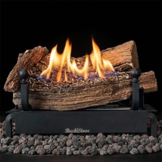 Buck Stove 18" CR8T Ceramic Series Ventless Gas Log Set with Manual Thermostat Control for Natural Gas