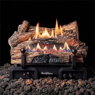 Buck Stove 18" CR Ceramic Series Ventless Gas Log Set with Manual Thermostat Control for Propane