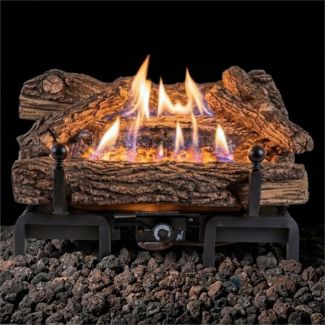 Buck Stove 24" CR Ventless Gas Logs & Manual Burner for LP