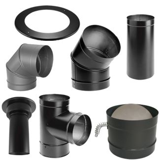 Duravent 8-Inch Diameter DVL Double-Wall Black Stove Pipe And Components