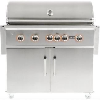 Coyote S-Series 42-Inch 5 Burner Freestanding Gas Grill With Rapidsear Infrared Burner & Rotisserie - C2SL42-FS