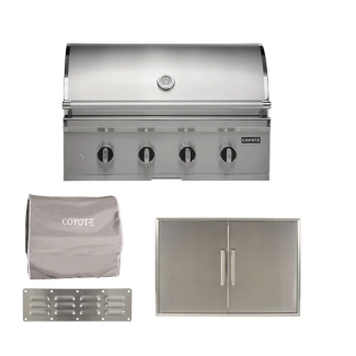 Coyote C-Series 36-Inch 4-Burner Built-In Gas Grill W/Outdoor Kitchen Package Options- C3CL36-PKG1