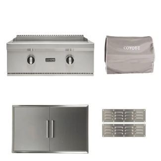 Coyote Gas Griddle 30-Inch W/Outdoor Kitchen Package Options - C3FTG30-BI-PKG-1
