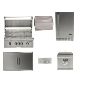 Coyote S-Series 36-Inch 3-Burner Built-In Gas Grill W/Outdoor Kitchen Package Options - C3SL36-PKG-1