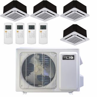 36,000 BTU 23.9 SEER2 ACiQ 4-Zone Ceiling Cassette Mini Split System - 9+9+9+9 - ES-36Z-M4/ACIQ-09CC-HH-M-4