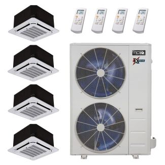 36,000 BTU 22.2 SEER2 ACiQ 4-Zone Ceiling Cassette Mini Split System Extreme Series - 9+9+12+24 - ACiQ-36Z-HH-M4/2-ACIQ-09CC-HH-MB/ACIQ-12CC-HH-MB/ACIQ-24CC-HH-MB