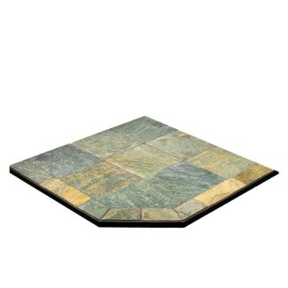 Comfortbilt 40-IN x 40IN Corner Hearth Pad - Natural Silver Slate