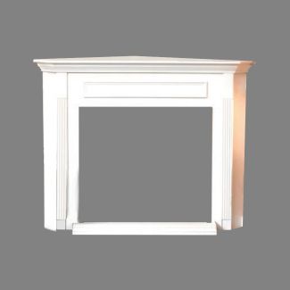 Empire White Corner Mantel Cabinet - EMC22W