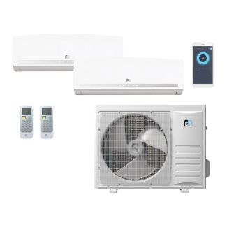 24,000 BTU Perfect Aire DIY 22 SEER Dual-Zone Wall Mounted Mini Split Heat Pump System - R410A - UB1MSHHQC24-MZO3 / UB1MSHQCW12-U230-2
