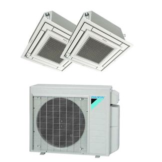 36,000 BTU 17 SEER Aurora Daikin Dual Zone Heat Pump System 12+12 - Ceiling Cassette