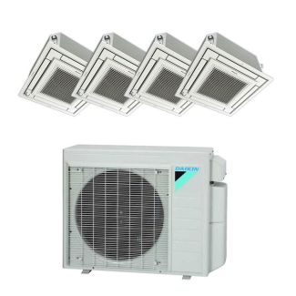 36,000 BTU 17 SEER Aurora Daikin Quad Zone Heat Pump System 12+12+12+12 - Ceiling Cassette