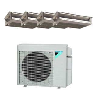 36,000 BTU 17 SEER Aurora Daikin Quad Zone Heat Pump System 9+9+9+9 - Concealed Duct