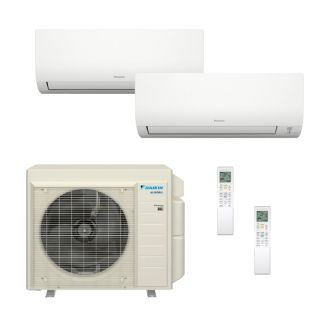 18,000 BTU Daikin 21 SEER2 Dual Zone Wall Mount Mini Split Heat Pump System - R32 | 230V - 7+7 - 2MXM18AVJU9 / 2-CTXV07AVJU9