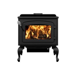 Drolet Escape Large Wood Burning Stove with Black Door and Legs EPA Certified 30% Tax Credit Eligible - Heats 1800 Sq Ft