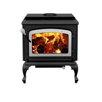 Drolet Escape 1800 - On Legs & Brushed Nickel Door Large Wood Burning Stove - Heats Up To 2100 Square Feet