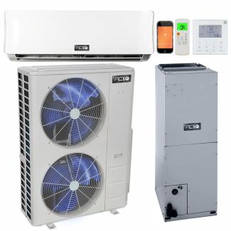 48,000 BTU 21.95 SEER2 ACiQ Mini Split System w/ 36k  Central Ducted Air Handler and 9k Wall Mount w/ WiFi 36+9