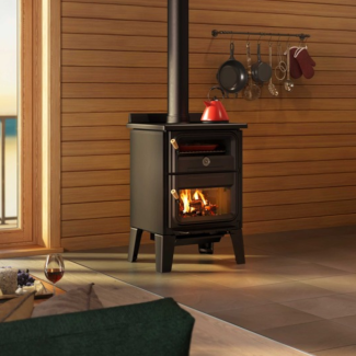Drolet Bistro Wood Cook Stove Oven EPA Certified 30% Tax Credit Eligible - DB04815 - Heats 2100 Sq Ft