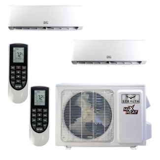 18,000 BTU 23 SEER Dual Zone Wall Mounted Gree Heat Pump System 12+12