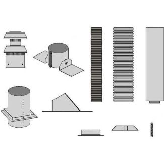 Empire Vertical Fireplace Direct Vent Kit With 10ft Of 4in x 7in venting - DVVK4FV