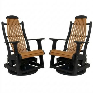 Outdoor Poly Furniture Set of 2 Blue Ridge Swivel Gliders by Infinity Living