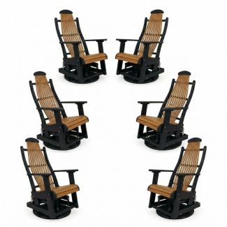 Outdoor Poly Furniture Set of 6 Blue Ridge Swivel Gliders by Infinity Living