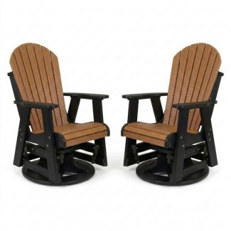 Outdoor Poly Furniture Set of 2 Fan Back Swivel Gliders by Infinity Living