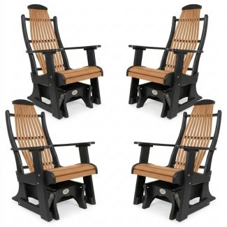 Outdoor Poly Furniture Set of 4 Blue Ridge Single Gliders by Infinity Living