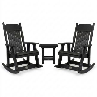 Outdoor Poly Furniture Set with 2 Carolina Rocker Chairs & End Table by Infinity Living