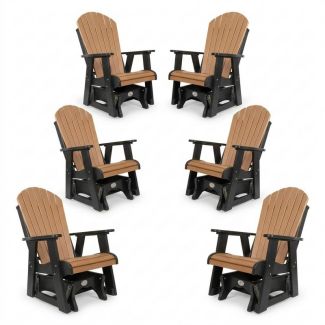 Outdoor Poly Furniture Set of 6 Fan Back Single Gliders by Infinity Living 