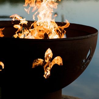 Fire Pit Art Gas Fire Pit- Fleur De Lis