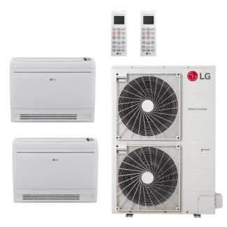 LG 36,000 BTU 2 Zone Low Wall Console Ductless Mini Split System - KUMXA361A / 2-KNMQB151A