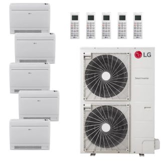 LG 60,000 BTU 5 Zone Low Wall Console Ductless Mini Split System - KUMXB601A / 3-KNUQB091A / 2-KNUQB121A