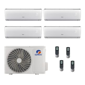 Gree Vireo 30,000 BTU  21 SEER2 Tri Zone Wall Mount Mini Split Heat Pump System - R32 | 230V - 9 + 9 + 9 - MUL30HP230V1R32AO / 3-VIR09HP230V1R32AH