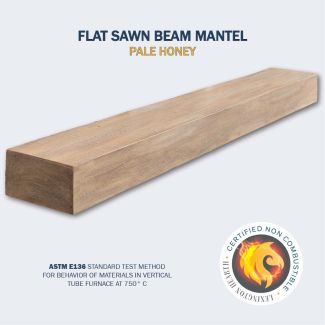 Flat Sawn Beam Non Combustible Mantel 72-Inch in Pale Honey Finish