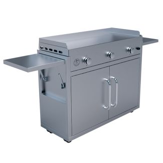 Le Griddle 42-Inch 3-Burner Freestanding Gas Griddle 304 Stainless W/Portable Cart - GFE105/GFCART105