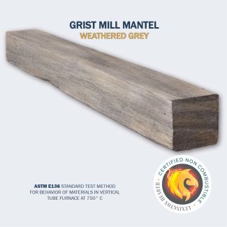 Grist Mill Non Combustible Mantel 60-Inch in Weathered Grey Finish