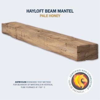 Hayloft Beam Non Combustible Mantel 60-Inch in Pale Honey Finish