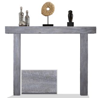 Lexington Hearth Hitching Post Weathered Grey Non-Combustible Mantel Surround- SUR-3-LH-WG