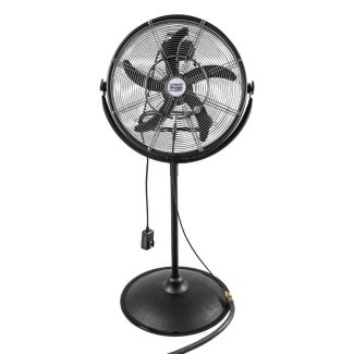 Maxx Air 20" 3-Speed Tilting Outdoor Rated Pedestal Fan with Misting Kit, Black